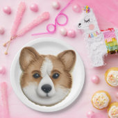 Assiettes En Carton Chien de Corgi 3D inspiré (Fête)