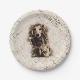 Assiettes En Carton Chien de Dachshund