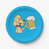 Assiettes En Carton Chien de dessin avec bière (Devant)