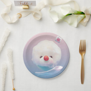 Assiettes En Carton Chien de glace rasé mignon