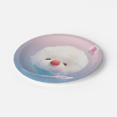 Assiettes En Carton Chien de glace rasé mignon (Angle)