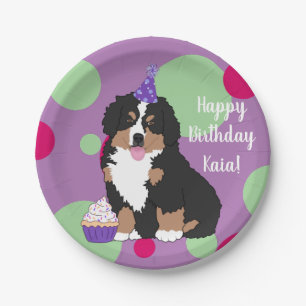 Assiettes En Carton Chien de montagne bernois Chiot Anniversaire