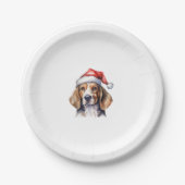 Assiettes En Carton Chien de Noël beagle (Devant)