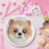 Assiettes En Carton Chien de Poméranie 3D inspiré (Fête)