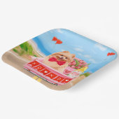 Assiettes En Carton Chien de Poméranie Saint Valentin Coeurs de Camion (Angulaire)