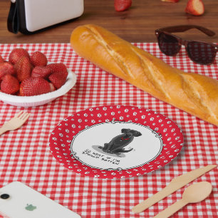 Assiettes En Carton Chien de repérage du Labrador du labo noir