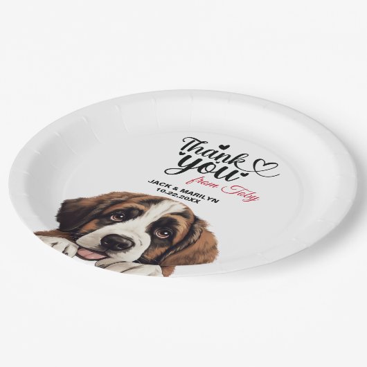 Assiettes En Carton Chien de St. Bernard (Angle)