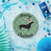 Assiettes En Carton Chien de teckel de Joyeux Noël (Fête)