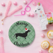 Assiettes En Carton Chien de teckel de Joyeux Noël (Fête)