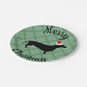 Assiettes En Carton Chien de teckel de Joyeux Noël (Angle)