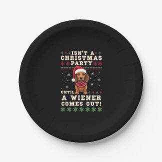 Assiettes En Carton Chien de Vienne drôle cool Noël Dachshund Vacances