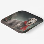 Assiettes En Carton Chien de Wolfhound à Noël de neige (Angulaire)