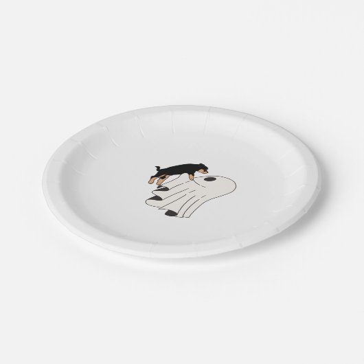 Assiettes En Carton Chien d'Halloween Chien Éffrayant (Angle)