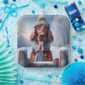 Assiettes En Carton Chien d'hiver irlandais Setter (Fête)