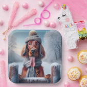 Assiettes En Carton Chien d'hiver irlandais Setter (Fête)
