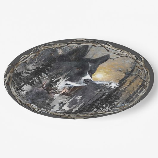 Assiettes En Carton Chien d'ours karélien (Angle)