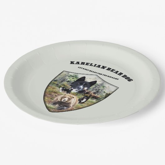 Assiettes En Carton Chien d'ours karélien (Angle)