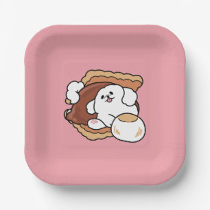 Assiettes En Carton Chien drôle et design de S'more – Pun pour amateur