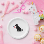 Assiettes En Carton Chien du laboratoire noir patriotique Silhouette d (Fête)