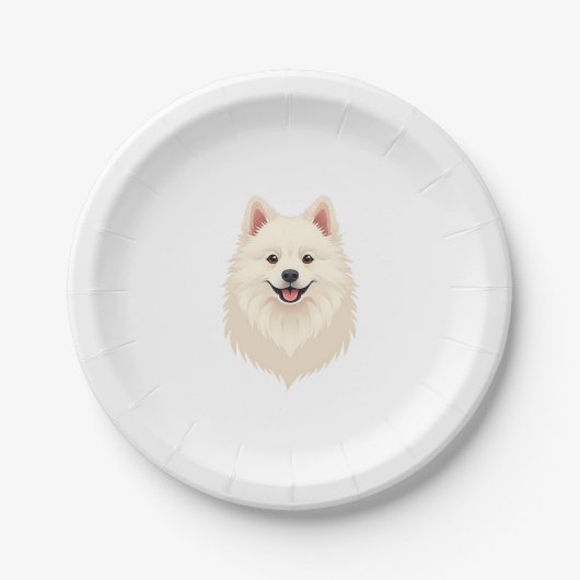 Assiettes En Carton Chien Esquimau Américain (Devant)