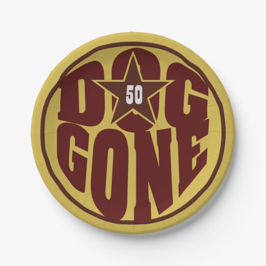 Assiettes En Carton Chien est parti de vieilles tôles (Devant)