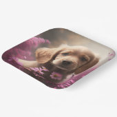 Assiettes en carton chien Fleur (Angulaire)