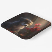 Assiettes en carton chien Fleur (Angulaire)