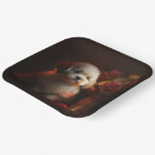 Assiettes en carton chien Fleur (Angulaire)