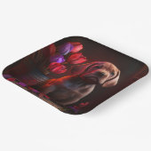 Assiettes en carton chien Fleur (Angulaire)