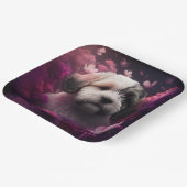 Assiettes en carton chien Fleur (Angulaire)