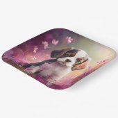 Assiettes en carton chien Fleur (Angulaire)