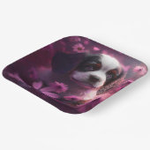 Assiettes en carton chien Fleur (Angulaire)