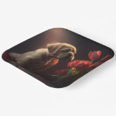 Assiettes en carton chien Fleur (Angulaire)