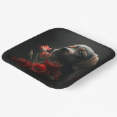 Assiettes en carton chien Fleur (Angulaire)