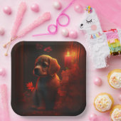 Assiettes en carton chien Fleur (Fête)