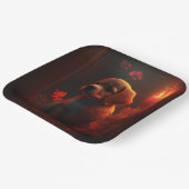 Assiettes en carton chien Fleur (Angulaire)