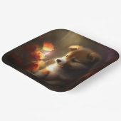 Assiettes en carton chien Fleur (Angulaire)