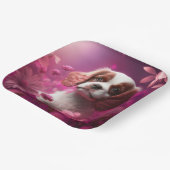 Assiettes en carton chien Fleur (Angulaire)