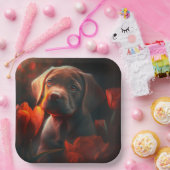 Assiettes en carton chien Fleur (Fête)