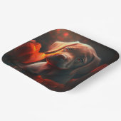 Assiettes en carton chien Fleur (Angulaire)