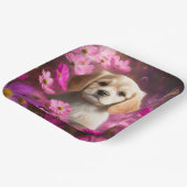 Assiettes en carton chien Fleur (Angulaire)