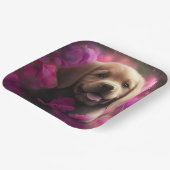 Assiettes en carton chien Fleur (Angulaire)