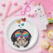 Assiettes En Carton Chien Havanais avec coeur Saint Valentin (Fête)
