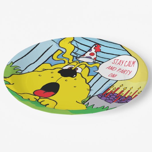 Assiettes En Carton Chien HUH ! Amusante fête d'anniversaire (Angle)