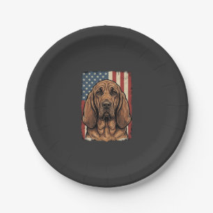 Assiettes En Carton Chien Limier Patriotique Drapeau Américain Art_1