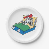 Assiettes En Carton Chien Malade Dans Le Lit (Devant)