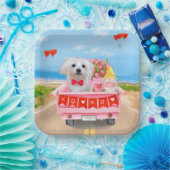 Assiettes En Carton Chien maltais Saint Valentin Camion (Fête)