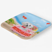 Assiettes En Carton Chien maltais Saint Valentin Camion (Angulaire)