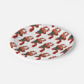 Assiettes En Carton Chien mignon de boxe avec rennes Antlers Noël (Angle)