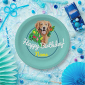 Assiettes En Carton Chien mignon Dreamy Golden Retriever (Fête)